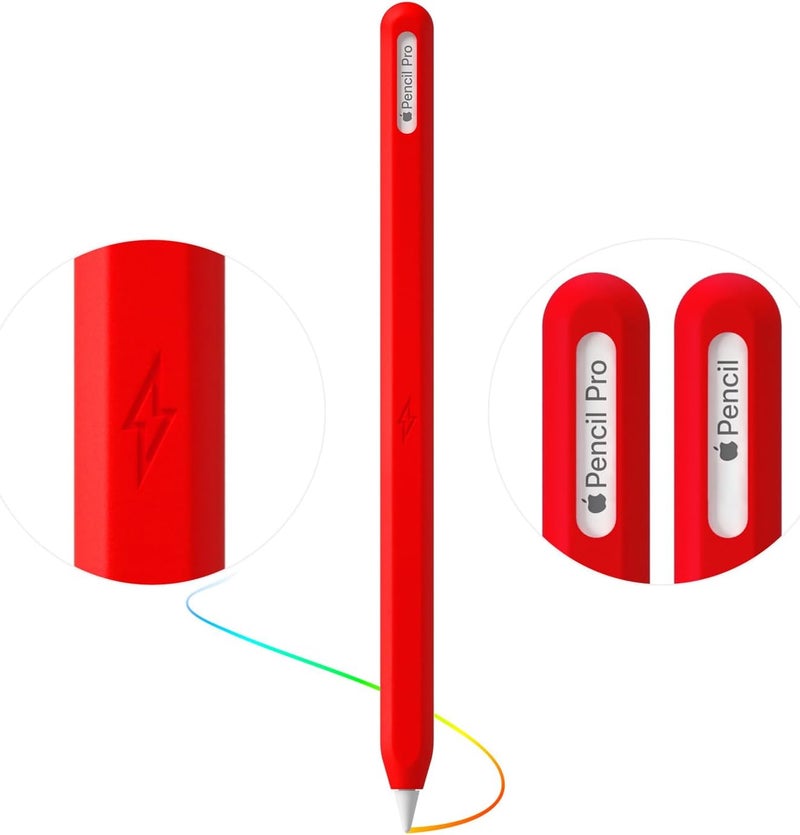 AKSHFETH Ultra Thin Protective Pencil Cover for Apple Pencil Pro &Apple Pencil 2nd Gen Silicone Case Sleeve Compatible with Apple Pencil Pro (red) - Image 1